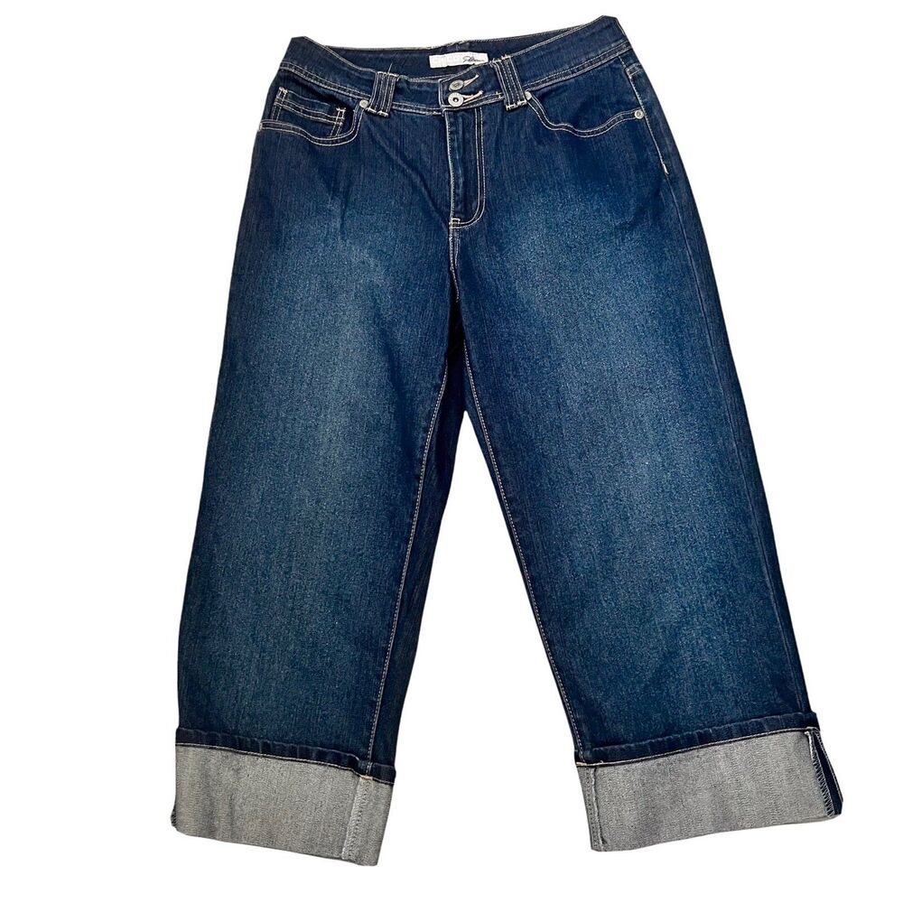 Chicos Platinum Womens Sz 2(L) Claire Crop Jeans